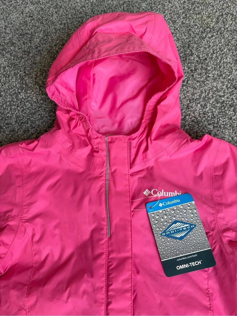 NWT Columbia Hot Pink Kids' Timber Pointe Jacket Full Zip Hooded size 2T